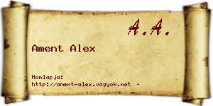 Ament Alex névjegykártya